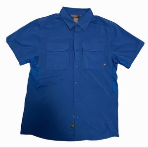 Mountain Hardware Button Snap Shirt Men’s Medium Blue Casual Nylon/Poly
